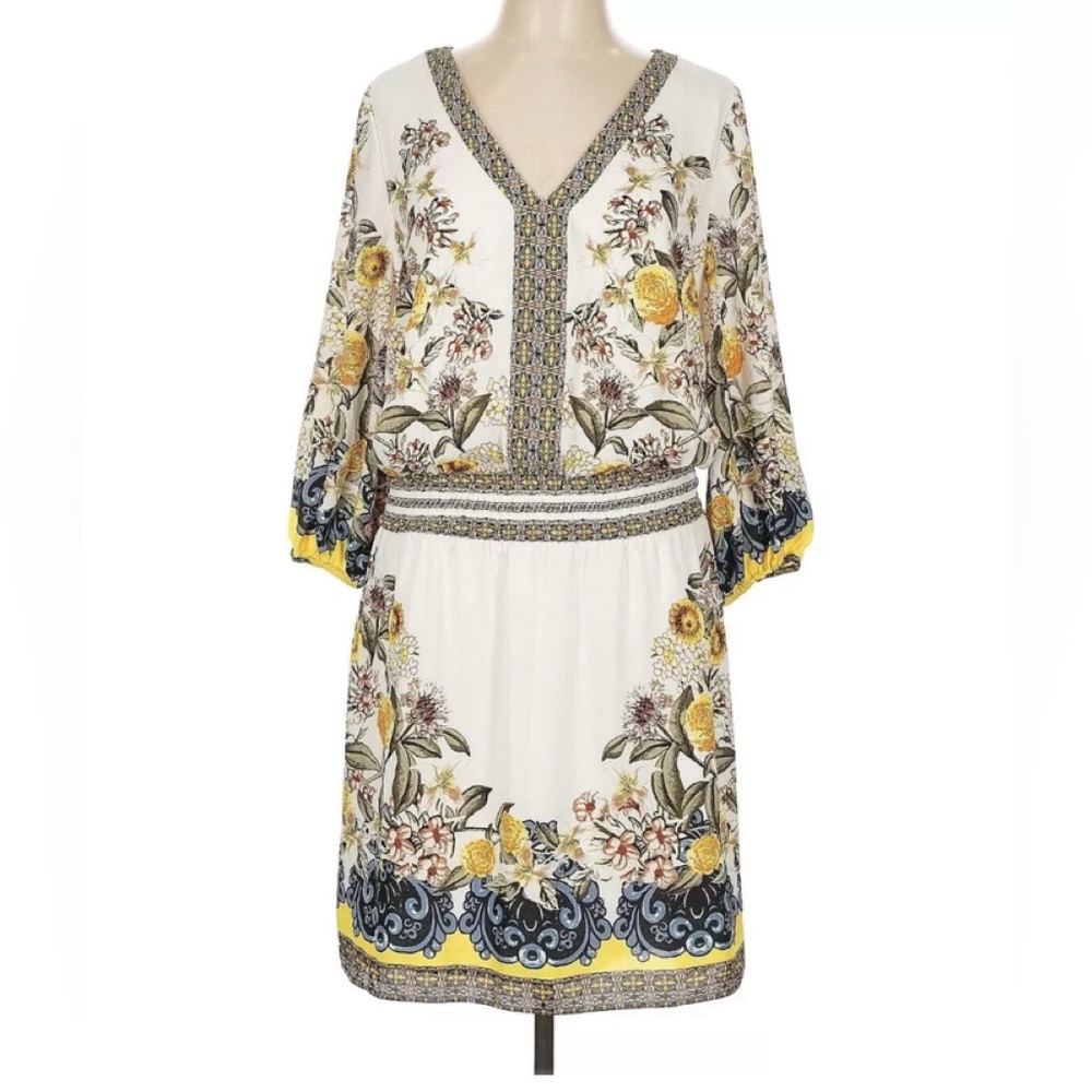 NEW White House Black Market Floral Print Shirt Dress Size Large NWT